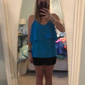 Size small layered blue tank